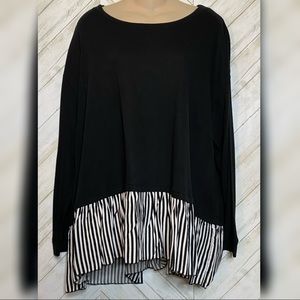 Black top with strip trim